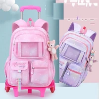 School Rolling backpack Bags school wheeled backpack for girls kids School trolley bag for girls school bag wheels for girls 2
