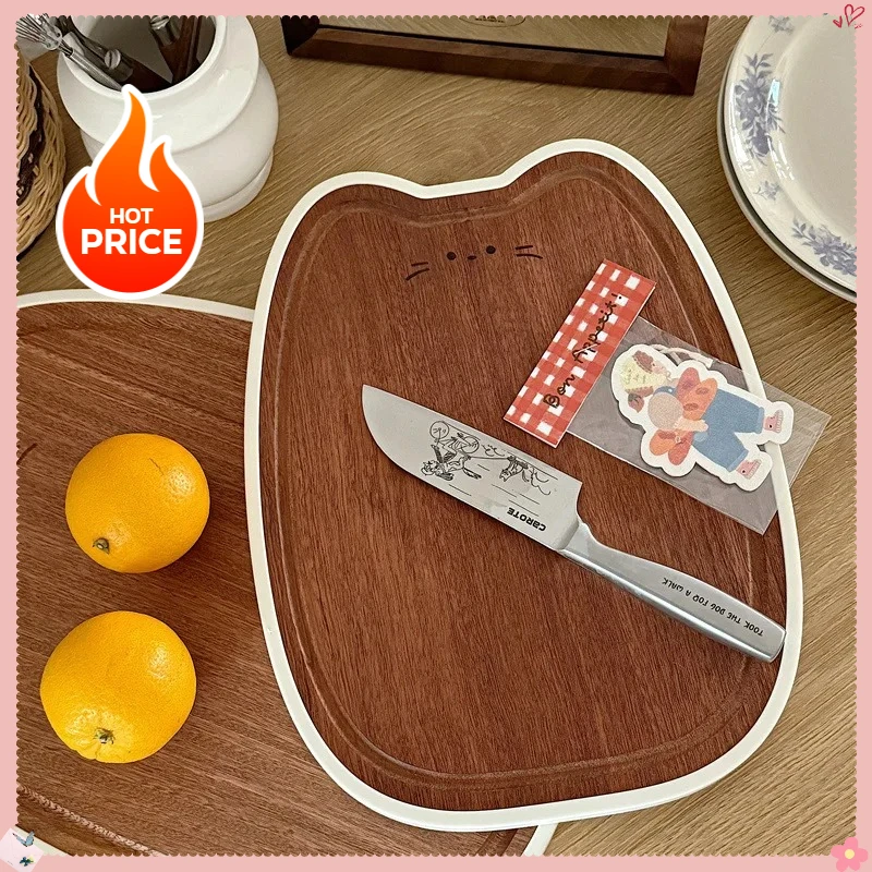 

Cute Cat-Shaped Solid Wood Cutting Board, Household Kitchenware, Wooden Anti-Mold And Antibacterial Chopping Board Panel