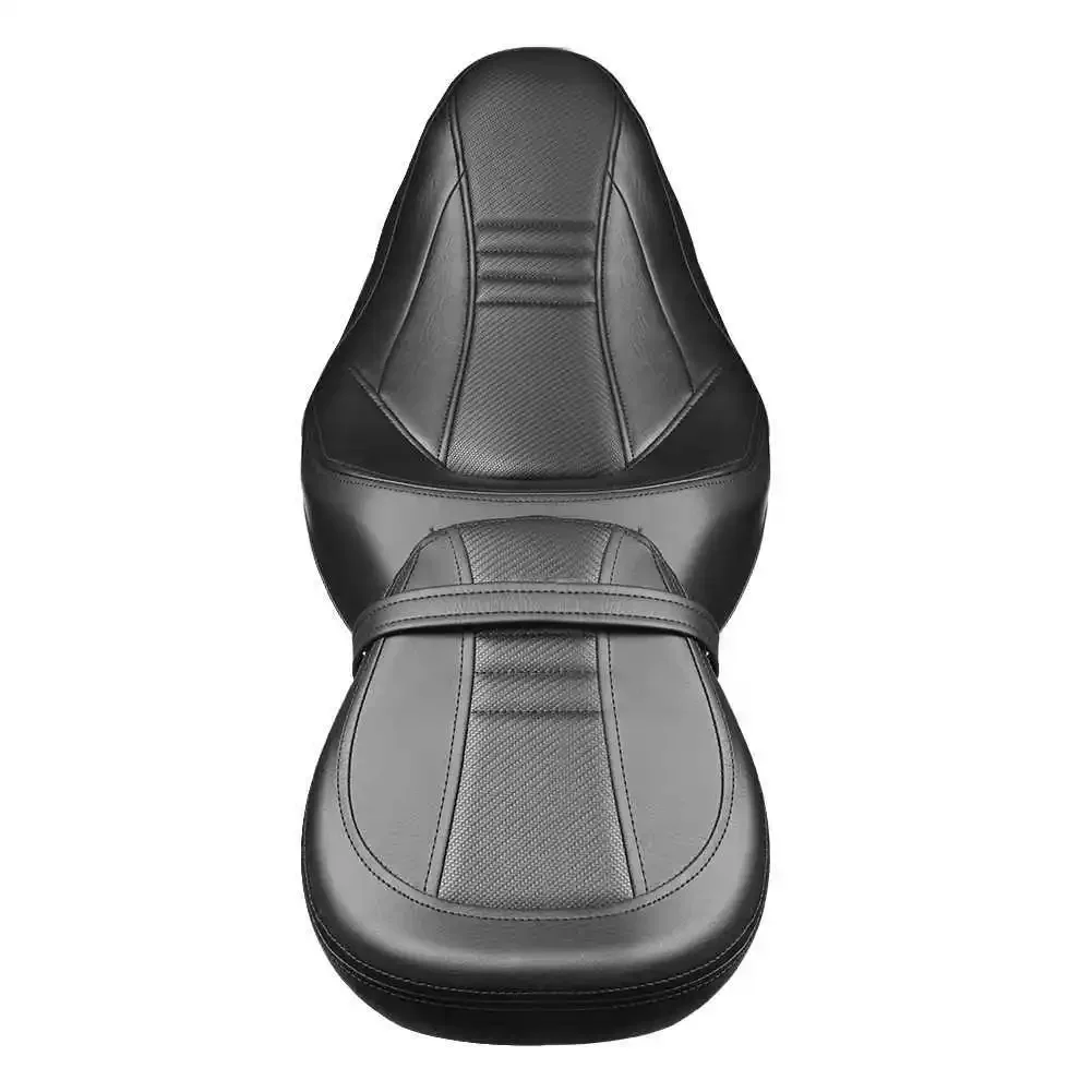 

Two Pieces 2-Up Motorcycle Driver Passenger Low Profile Leather Seat For Harley Touring CVO Street Glide Road King Electra