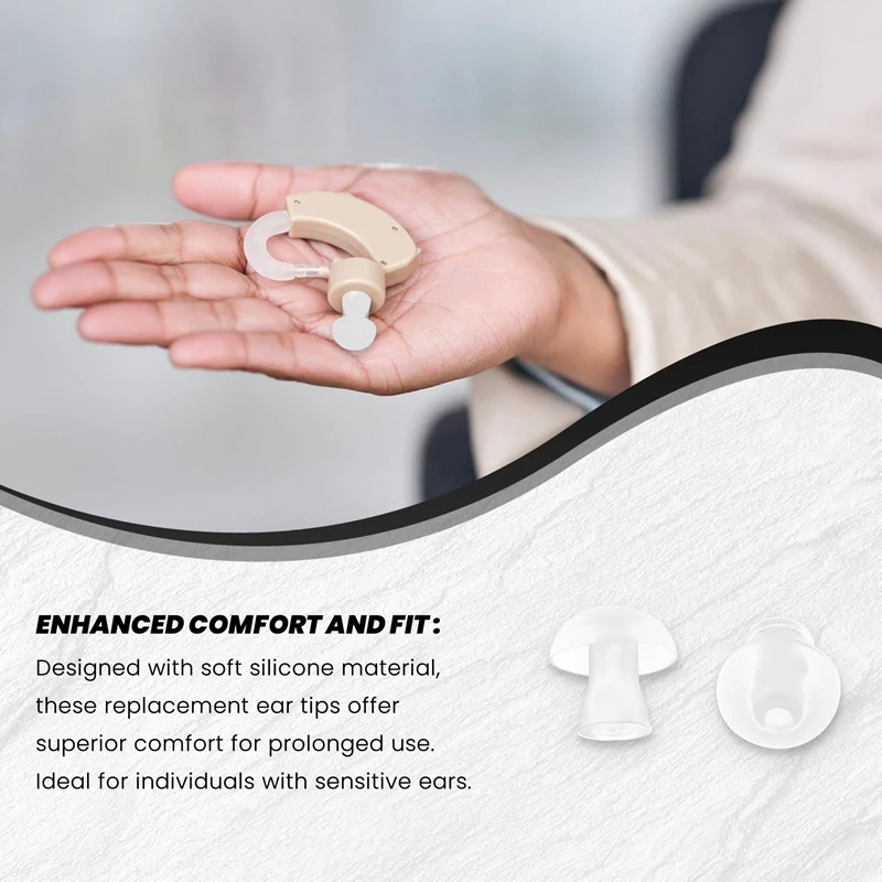 JABS auricolari per apparecchi acustici, punte di ricambio universali per apparecchi acustici tappi per le orecchie, vestibilità comoda e suono migliorato