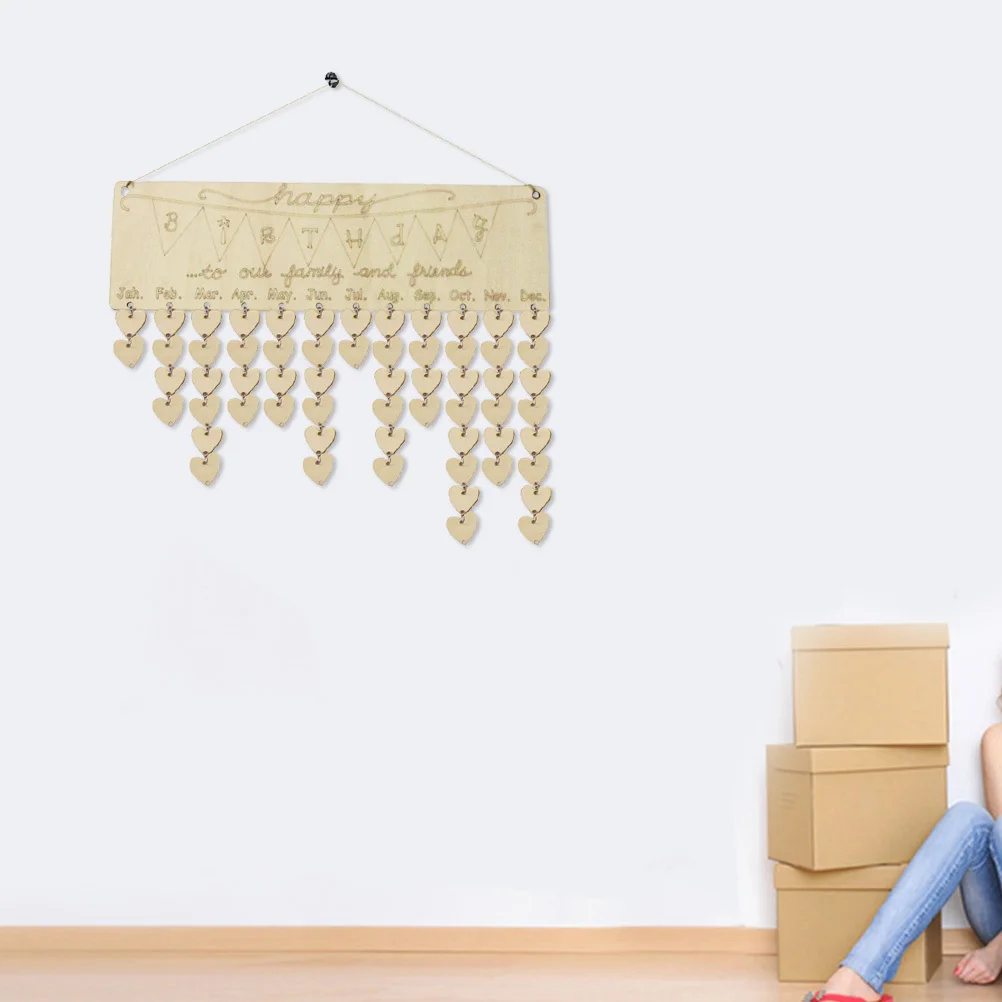 

Wooden Calendar Diy Birthday Reminder Wall Decoration Family Birthday Board Wooden Block Calendar For Home Room Decor