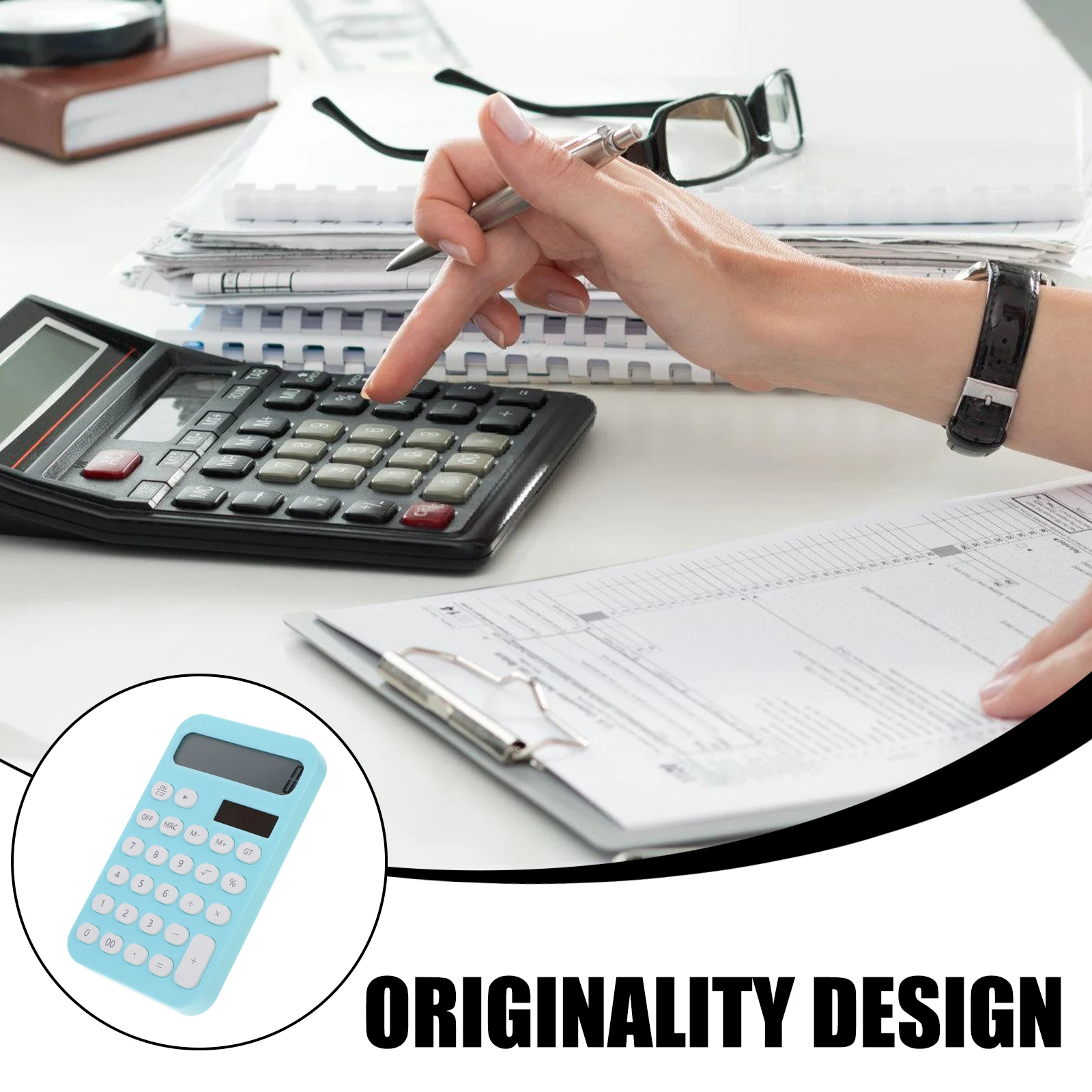 

Portable Calculator Small Mechanical Cute for Desk Abs Office Child Classroom Calculators