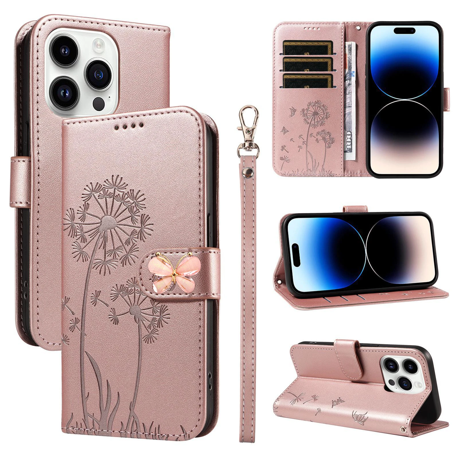 حزام اليد الوجه الحال بالنسبة ل VIVO V50 V40 لايت V30E V29 V29E فراشة كليب الجلود الحبل 3 بطاقات السوار الفرقة المحفظة غطاء Funda