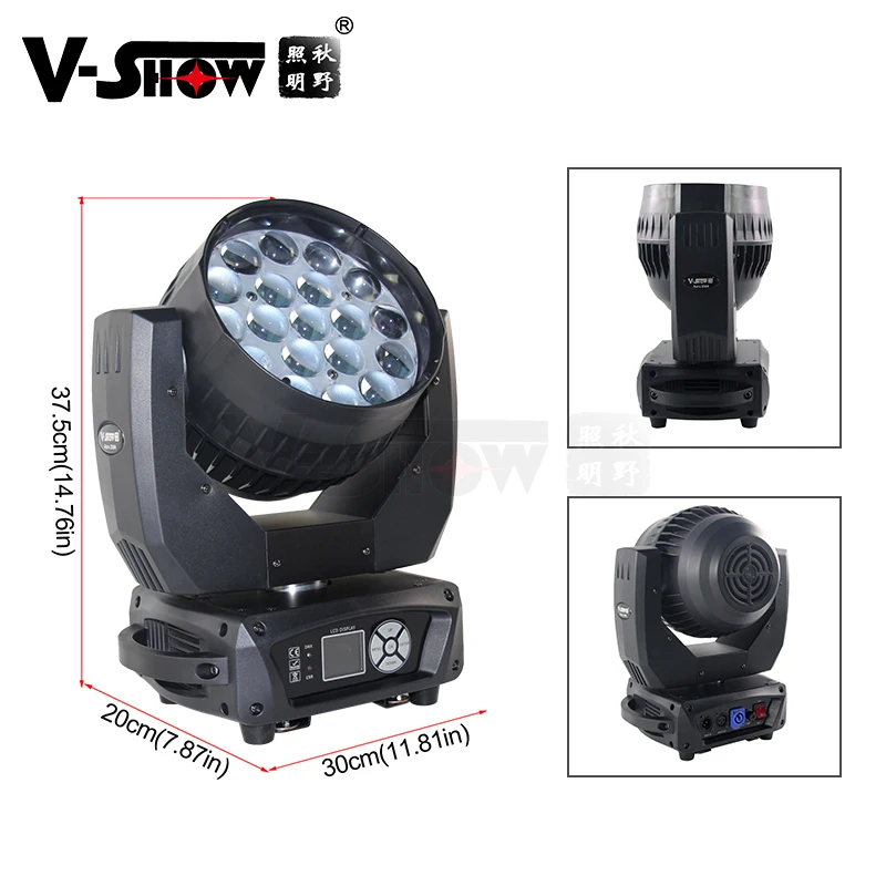 shipping from Euro warehouse 2pcs with flight case 19 DMX Wash Zoom 4in1 RGBW Aura 19x15w LED Moving head