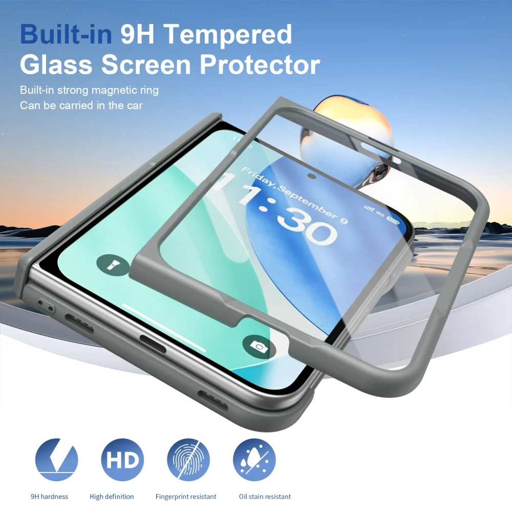 For iPhone Duo 18 Fold Skin Feel Shell For Magsafe Magnetic Cases Built-in Screen Protector All-inclusive Hinge Protect PC Cover