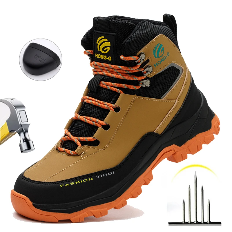 Indestructible Work Boots MEN'S AND WOMEN'S Style Waterproof Work Sports Shoes Steel Toe Boots Anti-puncture Protective Shoes