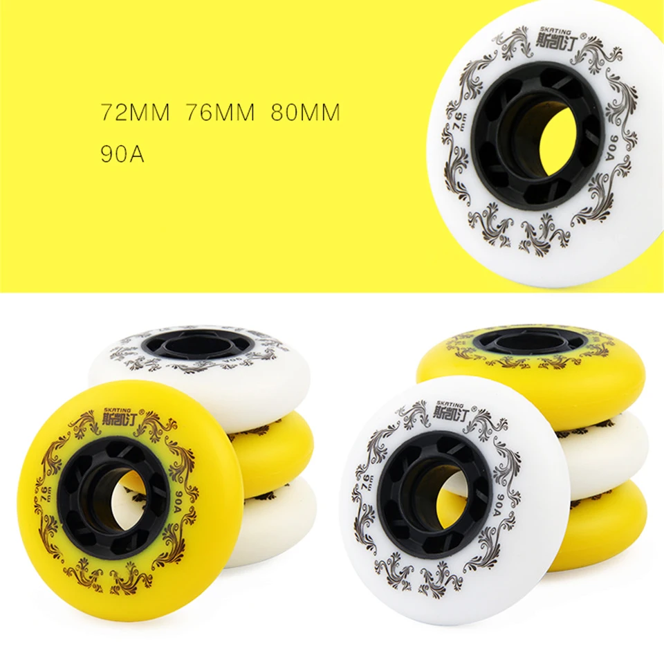 8 PCS Original SKATING 90A Inline Skates Wheels Slalom Sliding Roller Skating Wheels For Street Urban Fitness Free Skating Shoes