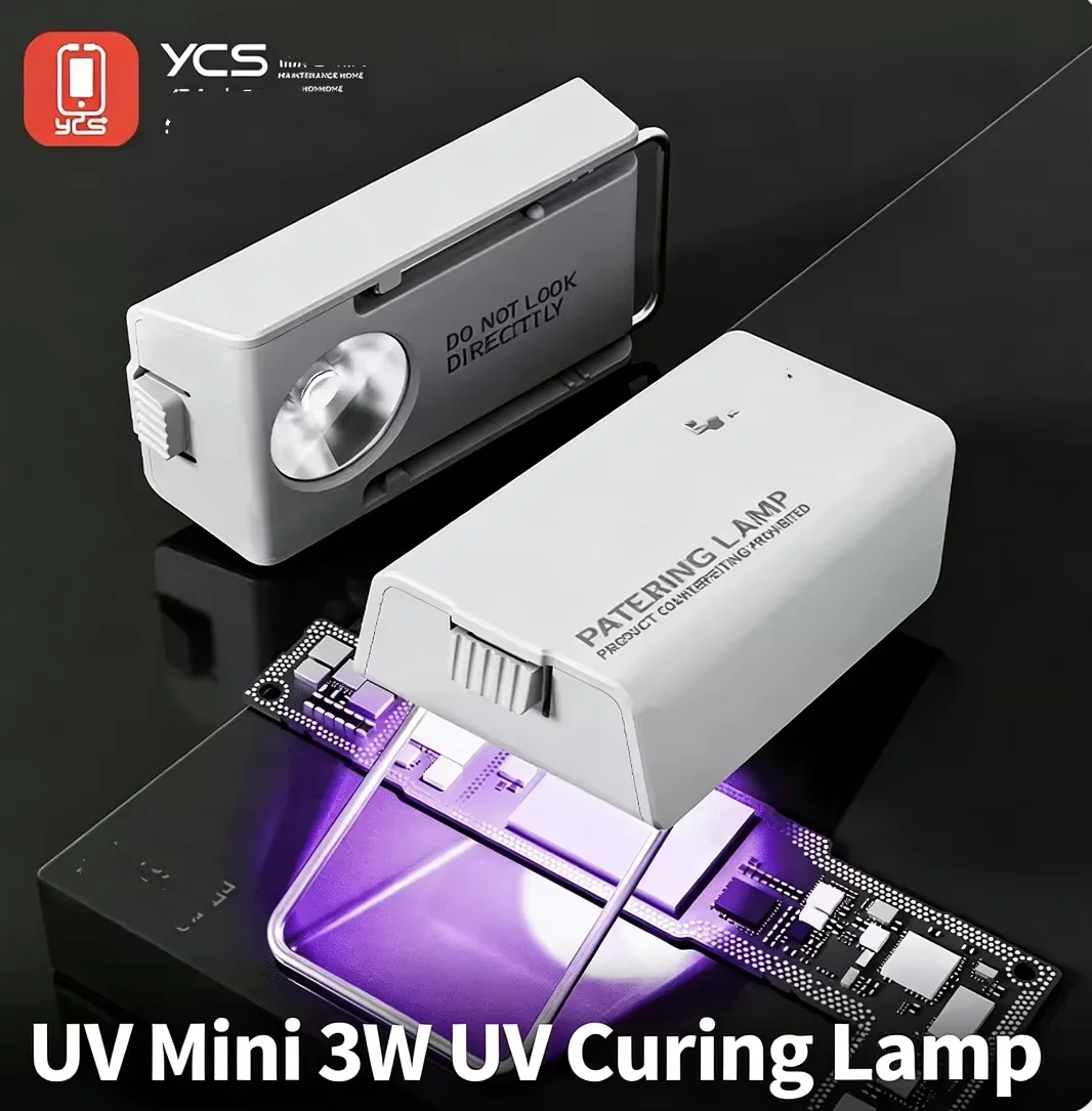 YCS NEW Special UVmini 3W Portable Curing Lamp For Mobile Phone UV Glue Fast Curing LED UV 10S Curing Tools