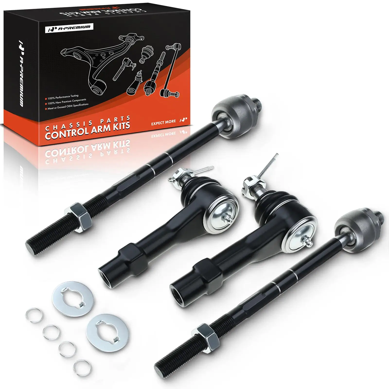 A-Premium 4x Inner & Outer Tie Rod Ends for Ford Explorer 1998-2001 Ranger 1998-2011 Mazda B2300 2001-2009 B2500 1998-2001 B3000