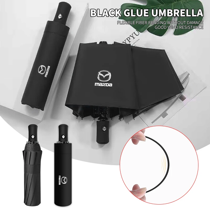 

Car Logo Automatic Folding Windproof Sunshade Umbrella For Mazda Hyundai Land Rover Cadillac Toyota Volkswagen Mercedes Benz