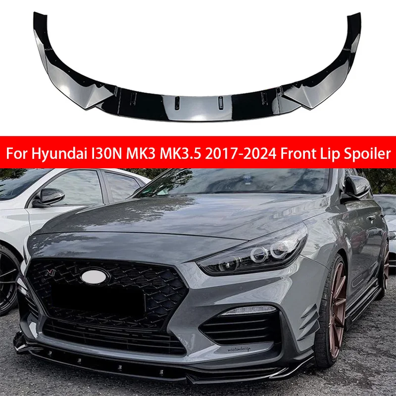 

For Hyundai I30N MK3 MK3.5 2017-2024 Auto Paraurti Anteriore Lip Splitter Diffusore Body Kit Spoiler Paraurti Guard Protector