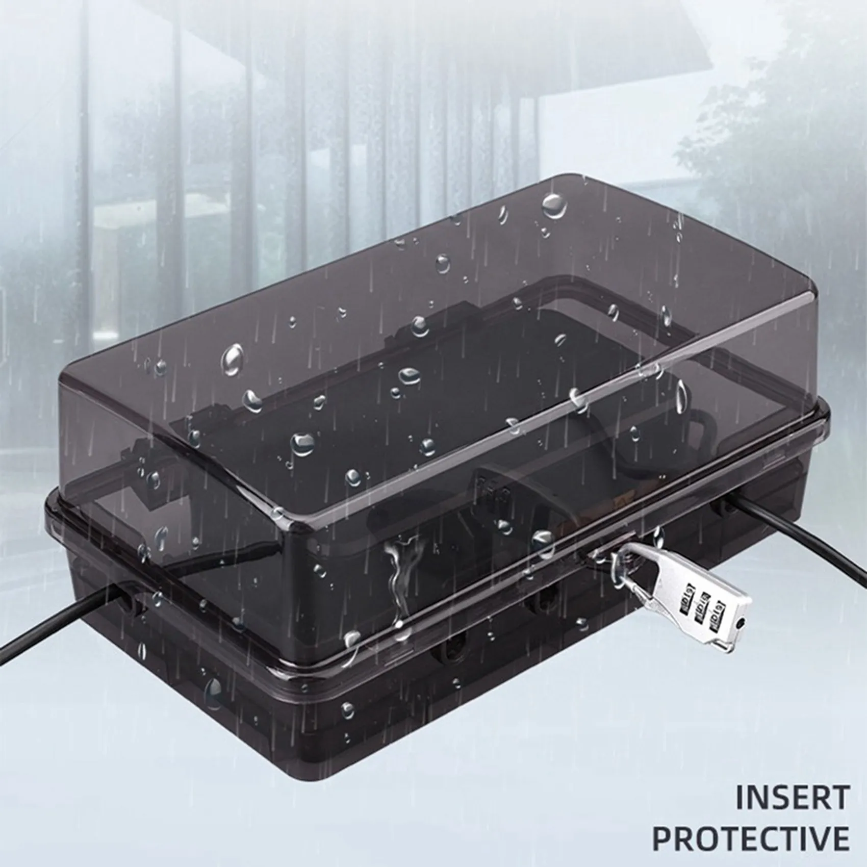 ABBP-2X New Outdoor Electrical Box Waterproof Dustproof Wall Mounted Outdoor Outlet Cover Lockable Large Capacity Socket Box