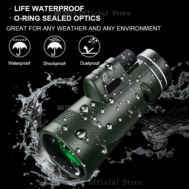 80x100 Portable Zoom HD Monocular Telescope Folding Long Distance Mini Powerful Telescope for Sports Outdoor Camping Travel