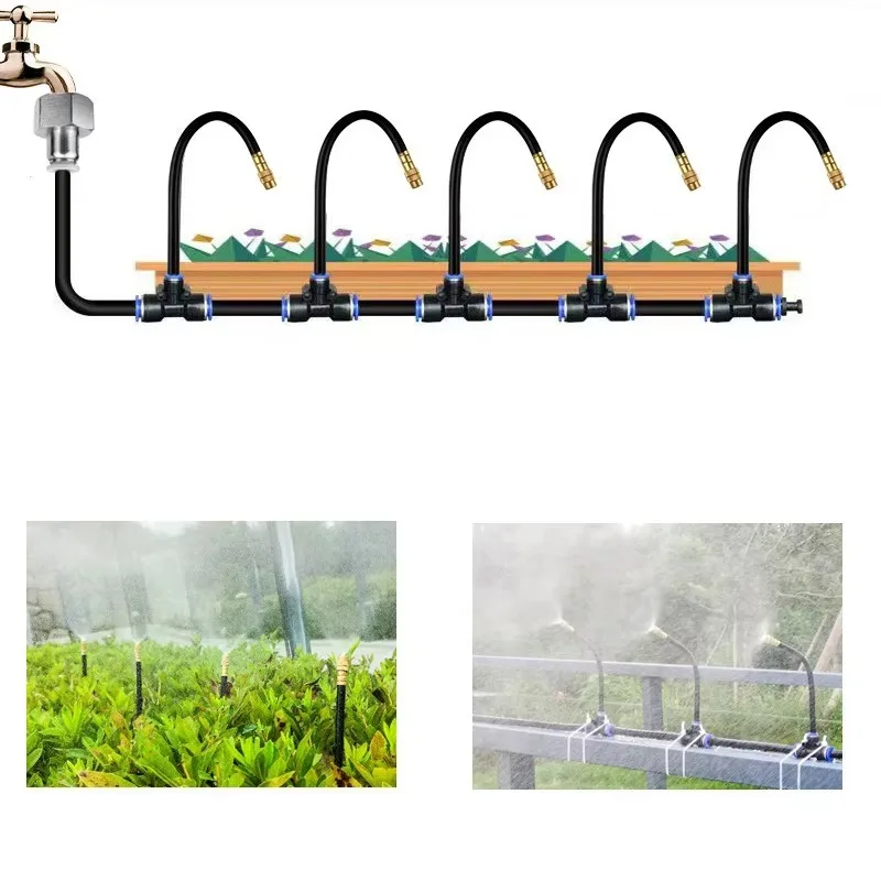 360° Rotatable All-in-One Automatic Watering Device 12mm Atomization 30m for Spray Mist Cooling