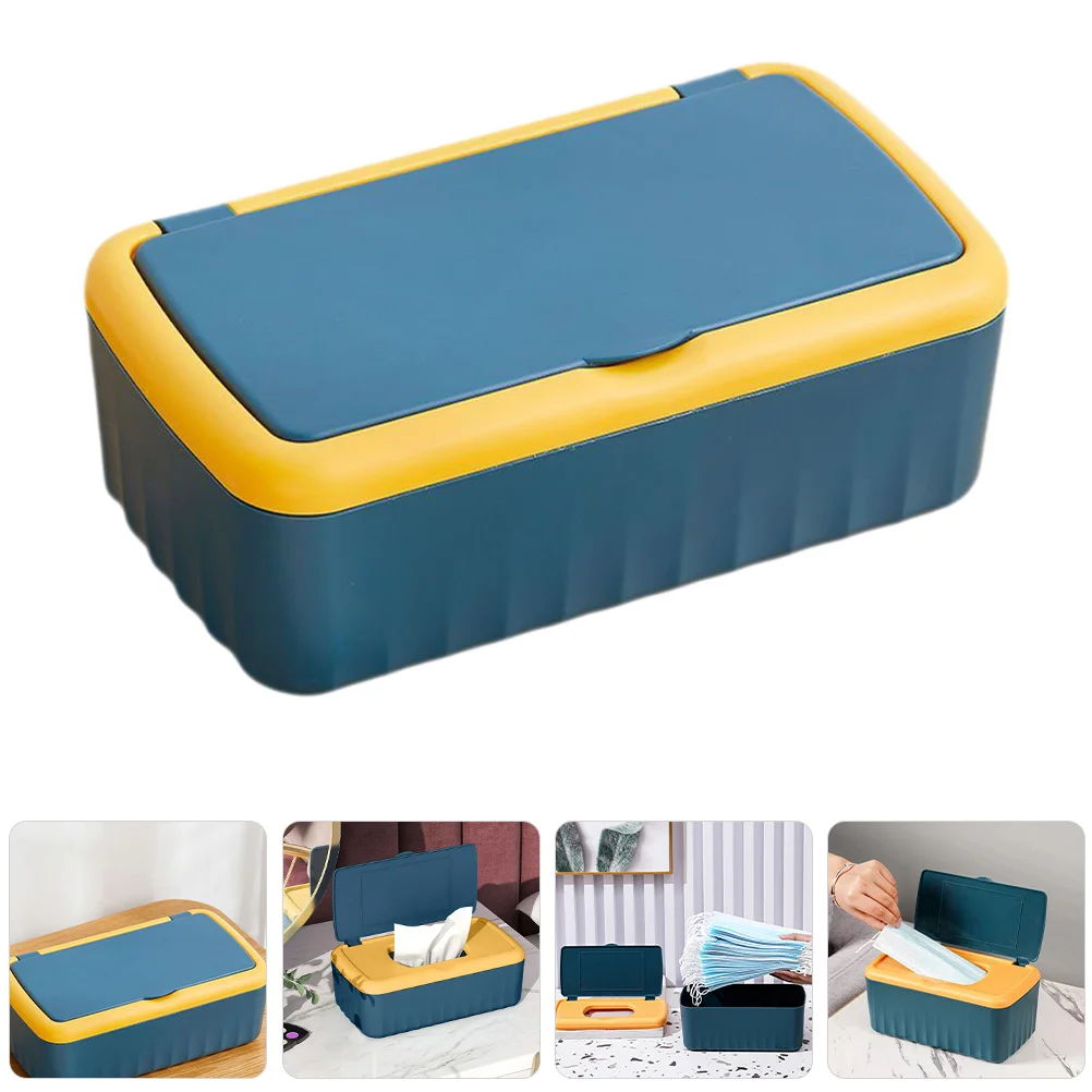 

Large Capacity Rectangular Wet Tissue Box Cover Sealed Wipe Dispenser For Bathroom Living Room Bedroom Office Use Plastic Tissue