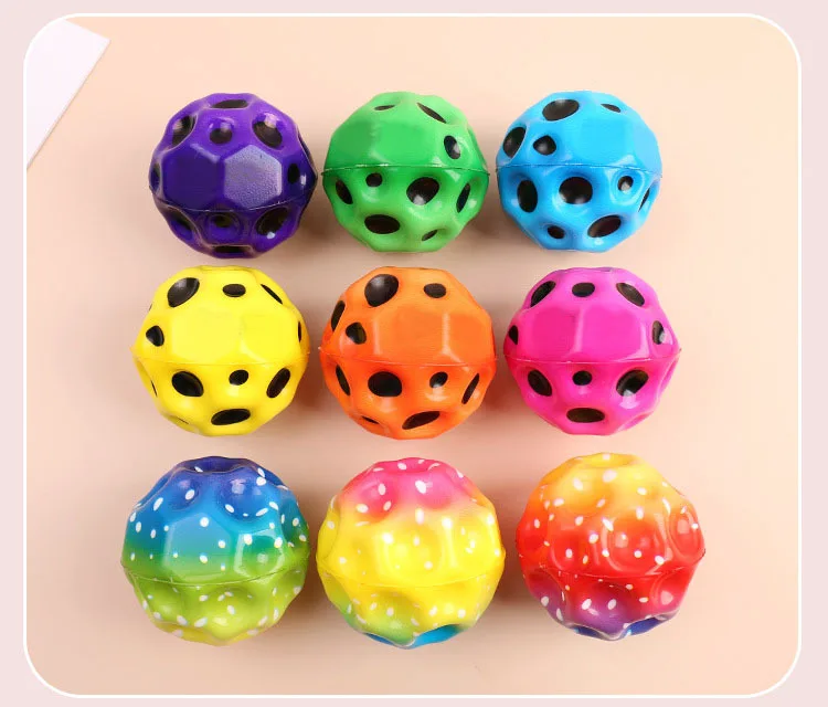 High BOUNCE Relief Ball Solid PU โฟมยืดหยุ่น Ball Hole Ball Moon หินกลางแจ้งของเล่น