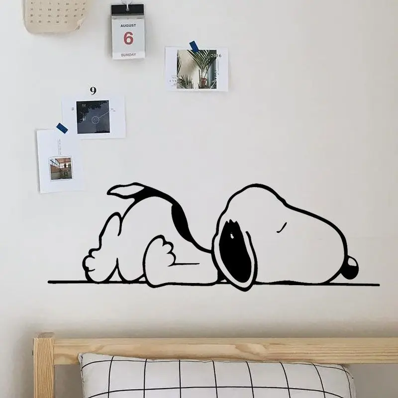 Kawaii Snoopy Word Wall Sticker Student Dormitory Sticker Girl Room Decorate Kawaii Anime Cartoon Bedroom Patch Child Gifts