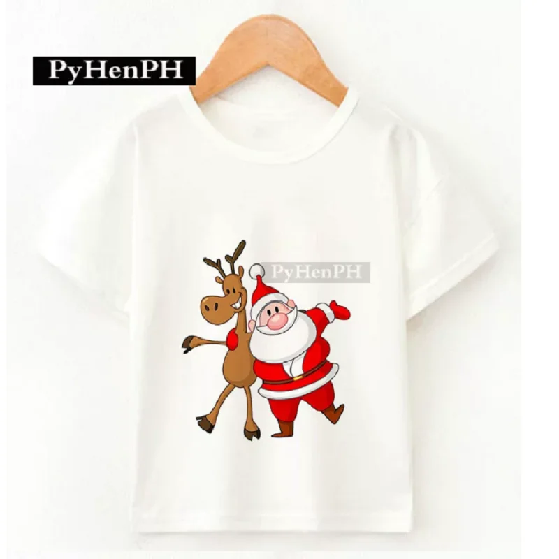 Christmas T-shirt for Kids: New Cartoon Santa Claus Christmas T-shirt for boys and girls – Christmas apparel