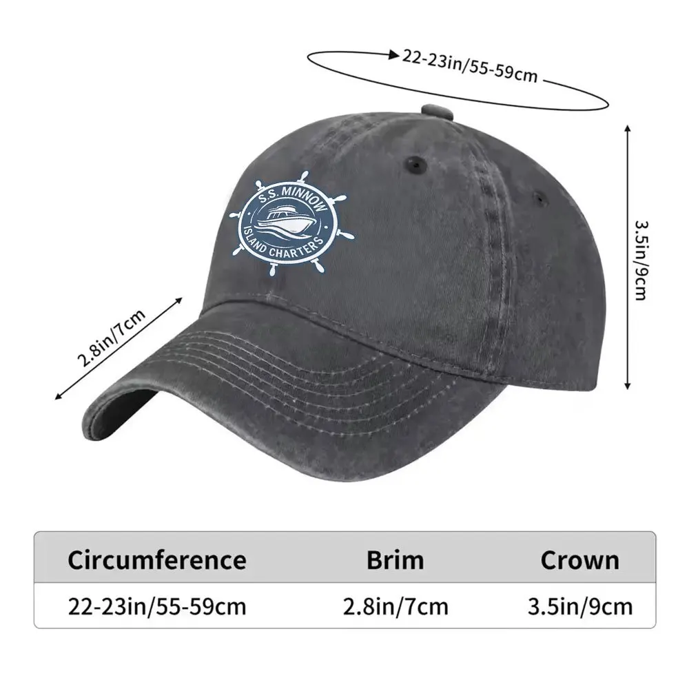 S.S.-Minnow-Yacht-Print-Washed-Baseball-Cap-Unisex-Casual-Outdoor-Golf-Cap-for-Daily-Wear
