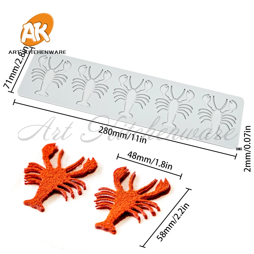 Lobster and Crab Silicone Cake Lace Mold Cake Decorating Tool Border Decoration Lace Mold kitchen Baking Tool