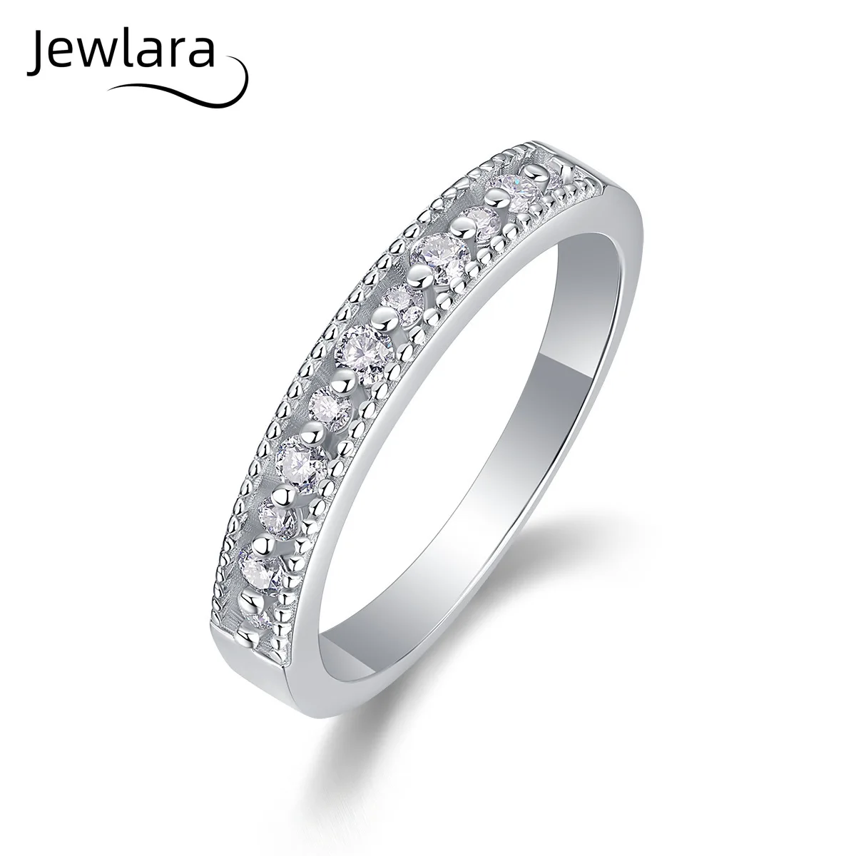 Jewlara Moissanite Ring Simple Temperament Women, Do Not Fade, Fashionable Stacked 925 Silver Commuting Versatile