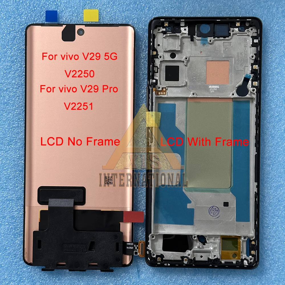 Original AMOLED For Vivo V30 V2318 LCD V30E V2339 V30 Pro Display V30 SE Screen For Vivo V29 5G V2250 V29 Pro V2251 V29e Frame