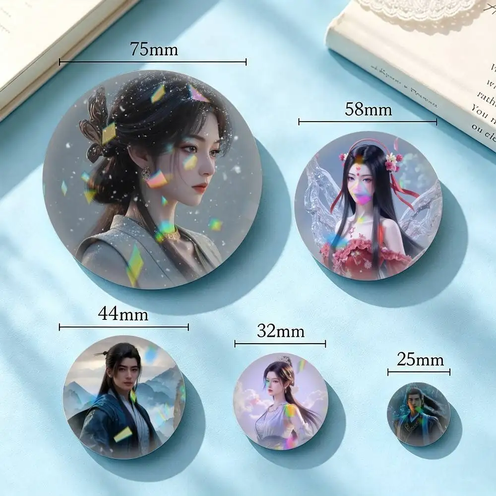 RMJI MortalJourney-Y Immortality 25mm 32mm 44mm 58mm 75mm Brooches Badges Pins for Accessories Gift