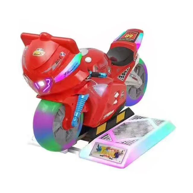 

Coin Operated Kiddie Rides Kids Amusement Park Rides Electric Motorcycle super Motor Video Game Machine with swing For Sale