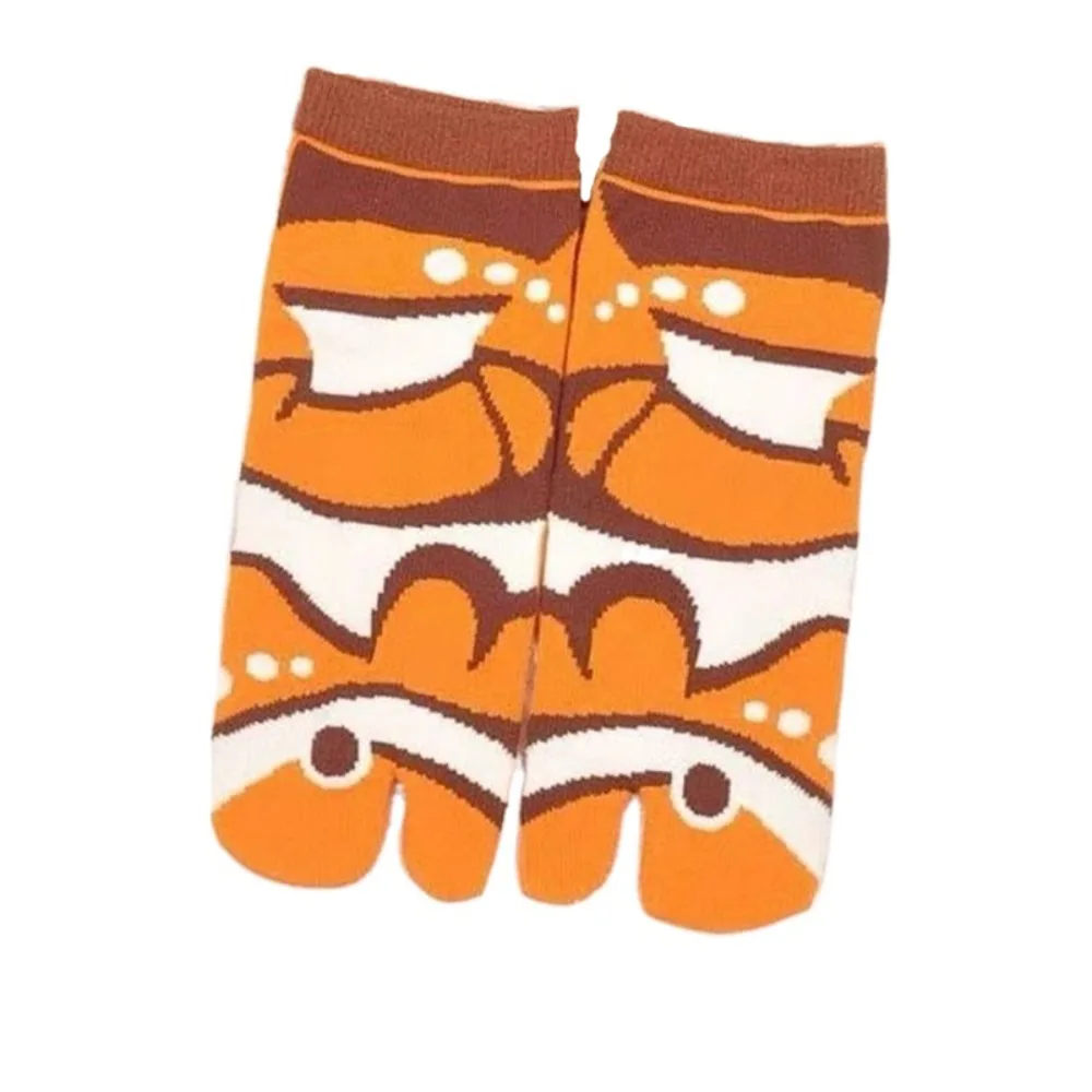 Cute Deep-sea Animals Funny Fish Tube Socks Shark Flower Eel Two Toe Socks Hosiery Stripe Dot Toe Mid Calf Sock Gift