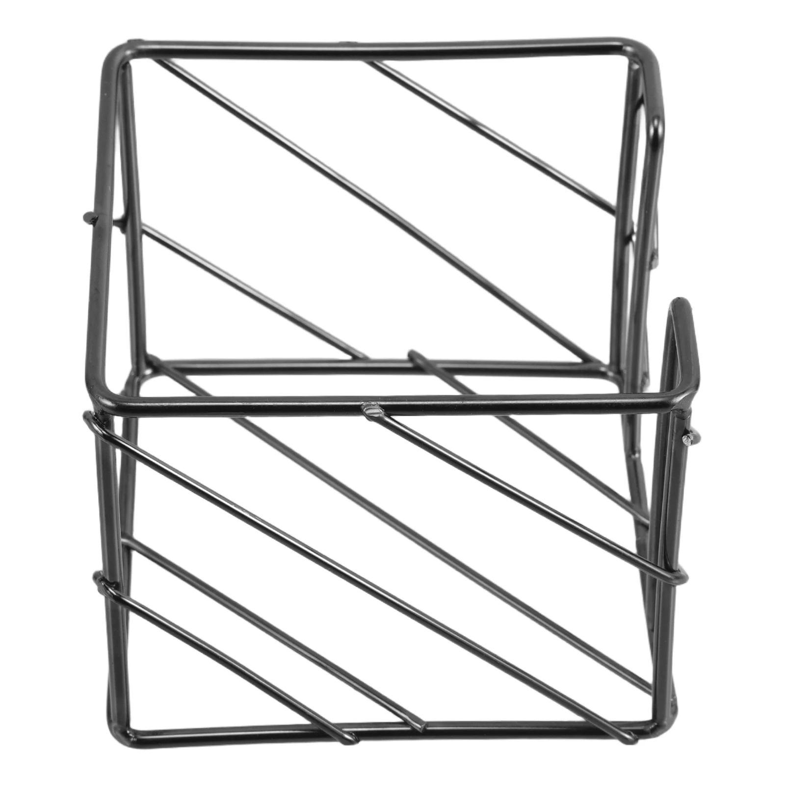 

Black Iron Wire Storage Rack Square Desk Memo Pad Holder Large Capacity Hollow Design Office Study Home Use Stationery