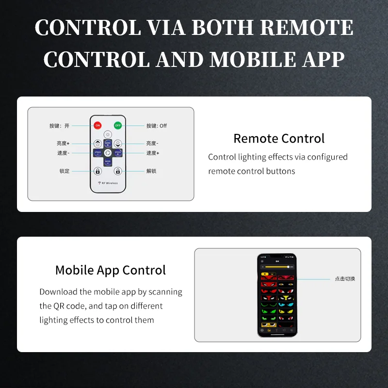APP Automotive Matrix Pixel Panel RGBIC Truck DIY Text Animation Devil Eyes Rolling LED Screen Display Nigt Light
