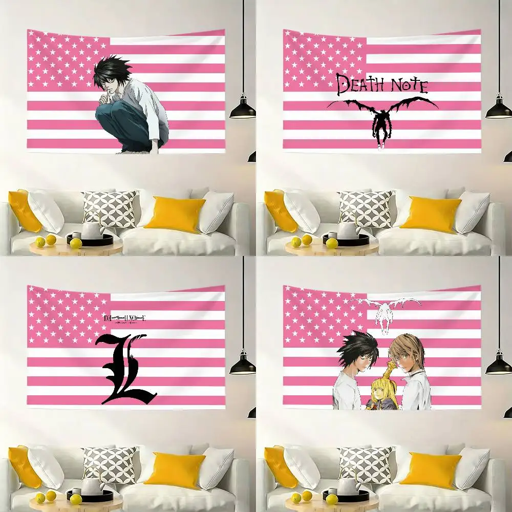 

Anime D-Death N-Note Flags Wall Hanging Background Art Banner for Bedroom Home Outdoor Decor
