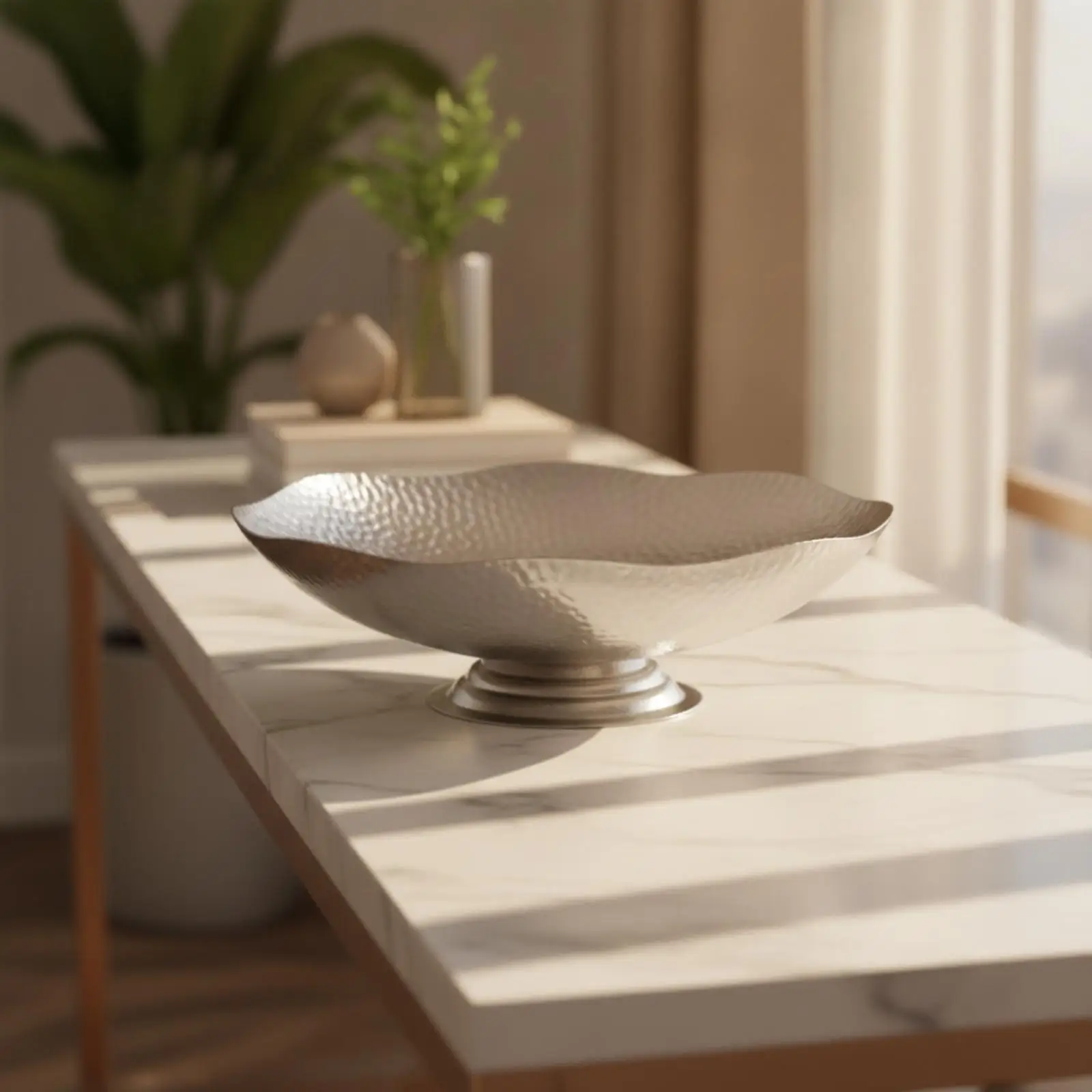 Industrial Style Stainless Steel Serving Tray for Fruits Snacks and Decorative Home Organization
