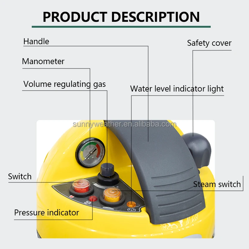 카펫, 바닥, 창문 및 자동차 청소용 3000W 전기 스팀 청소기