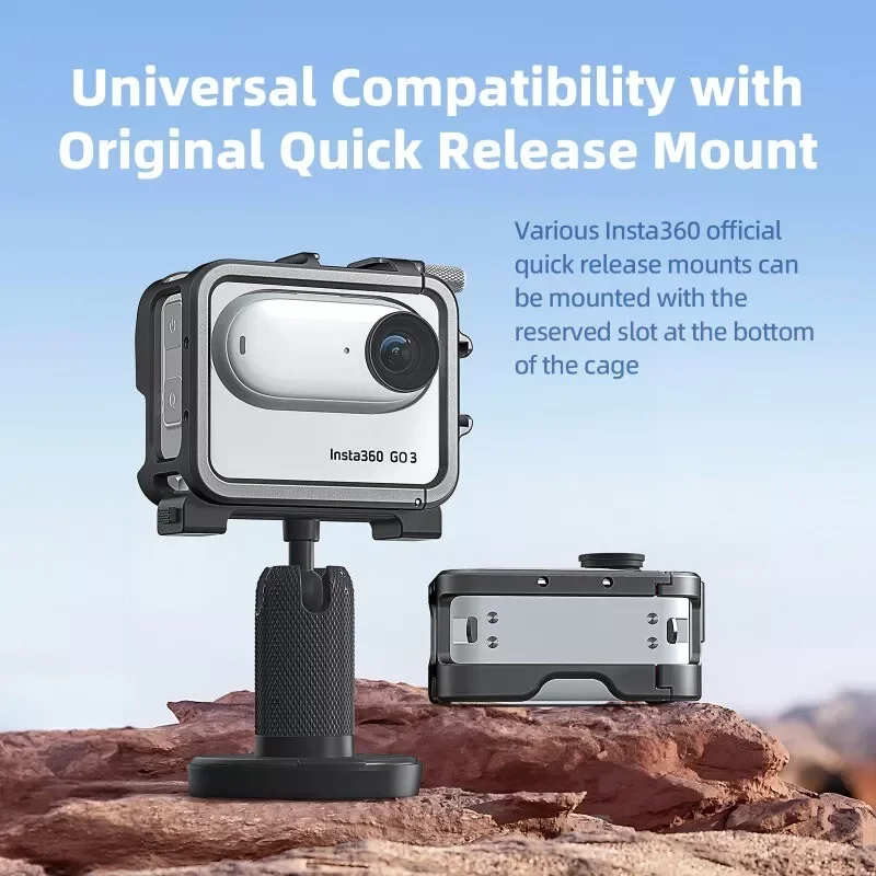 AMagis-Gaiola De Coelho De Metal, Moldura Protetora Shadowstone, Câmera Esportiva, Insta360 GO3S GO3