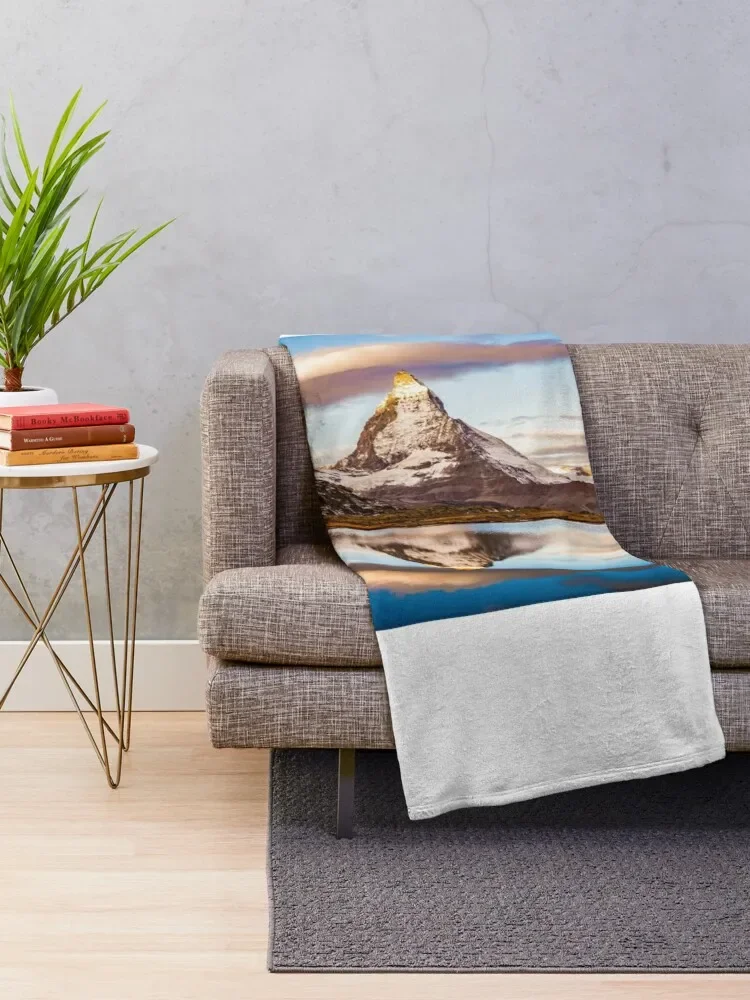 Matterhorn in Switzerland Throw Blanket Decorative Sofa Bed linens Blankets