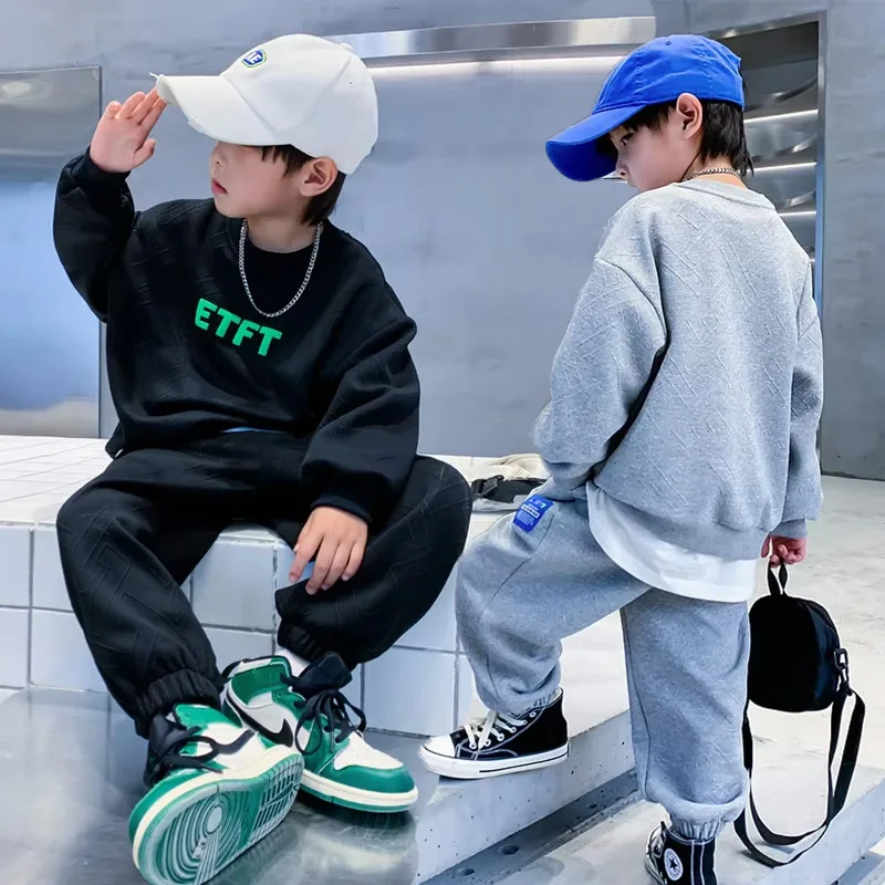 

4-14Y Boys Casual Sets New Children Autumn Spring Suits Teenager Spring Sweatshirt+Pants 2Pcs Outfits New Kids Fashion Clothes