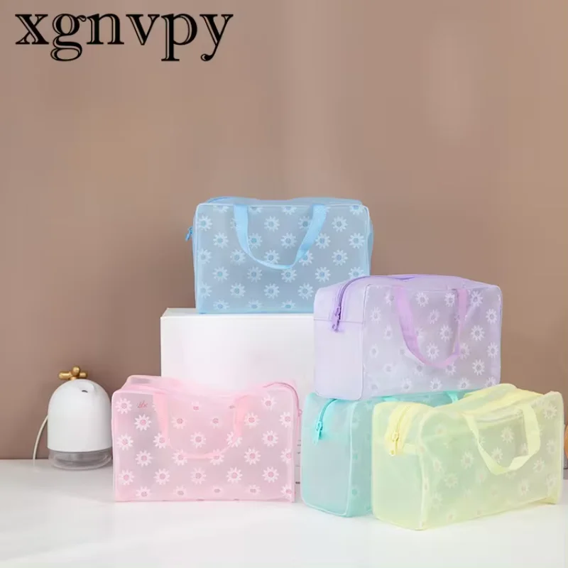 Xgnvpy PVC Floral Toiletry Bag Travel Large Capacity Waterproof Makeup Travel Toiletry and Bath Makeup Bag