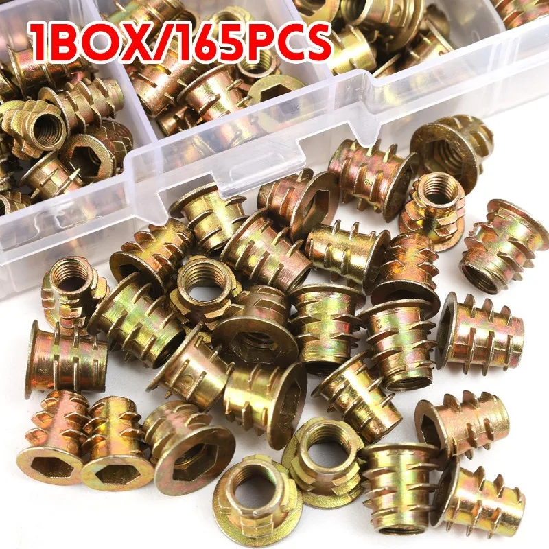 M4 M5 M6 M8 M10 Threaded Insert Nuts Zinc Alloy Furniture Screws Fastener Connector for Household Cabinets Tools and Accessories