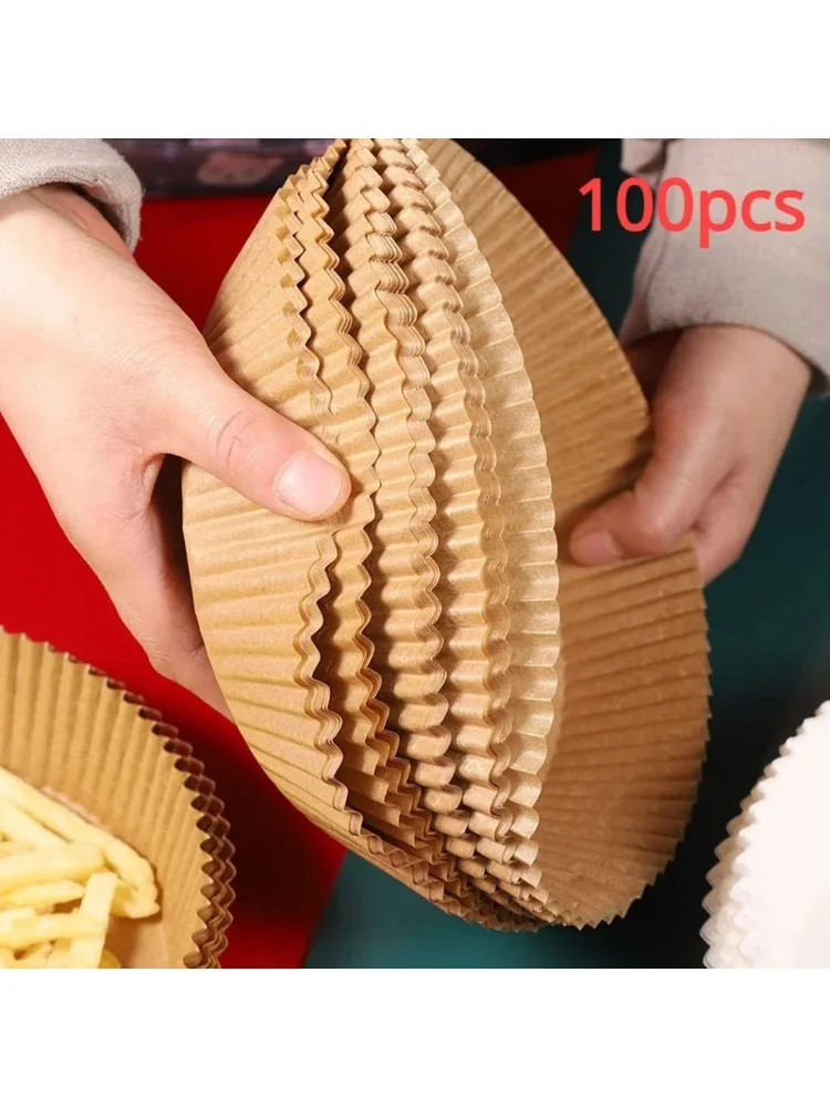 Tapis de parchemin antiadhésif résistant à l'huile, revêtement en papier jetable pour friteuse à Air, pour la cuisson des feuilles de four à micro-ondes, cuisson spéciale, rôtissage au barbecue