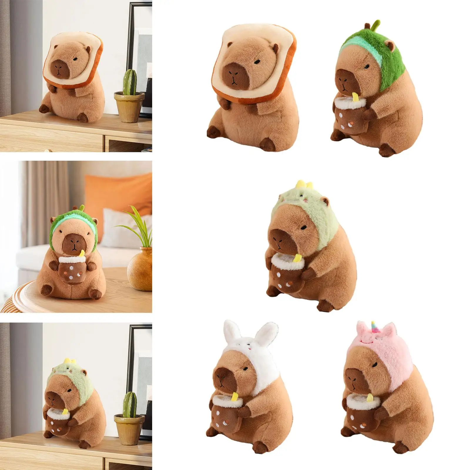 Simpatico capibara peluche capibara bambola cartone animato peluche animale decorazioni per la casa capibara peluche per bambini regali adolescenti