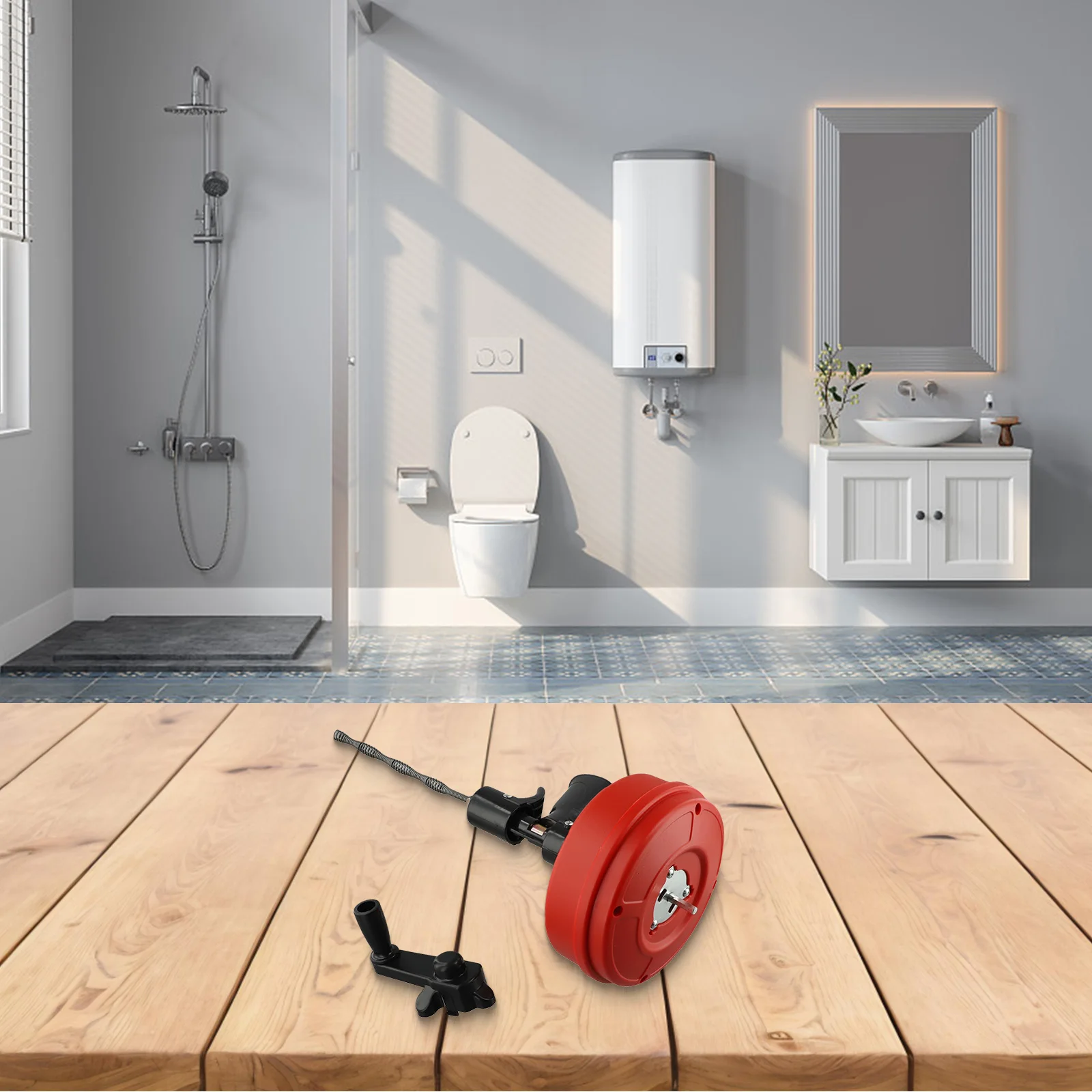 For Kitchen For Sewer Dredging Tool Drill Compatible Unclogging Pipes Flexible Drain Auger User-friendly Design