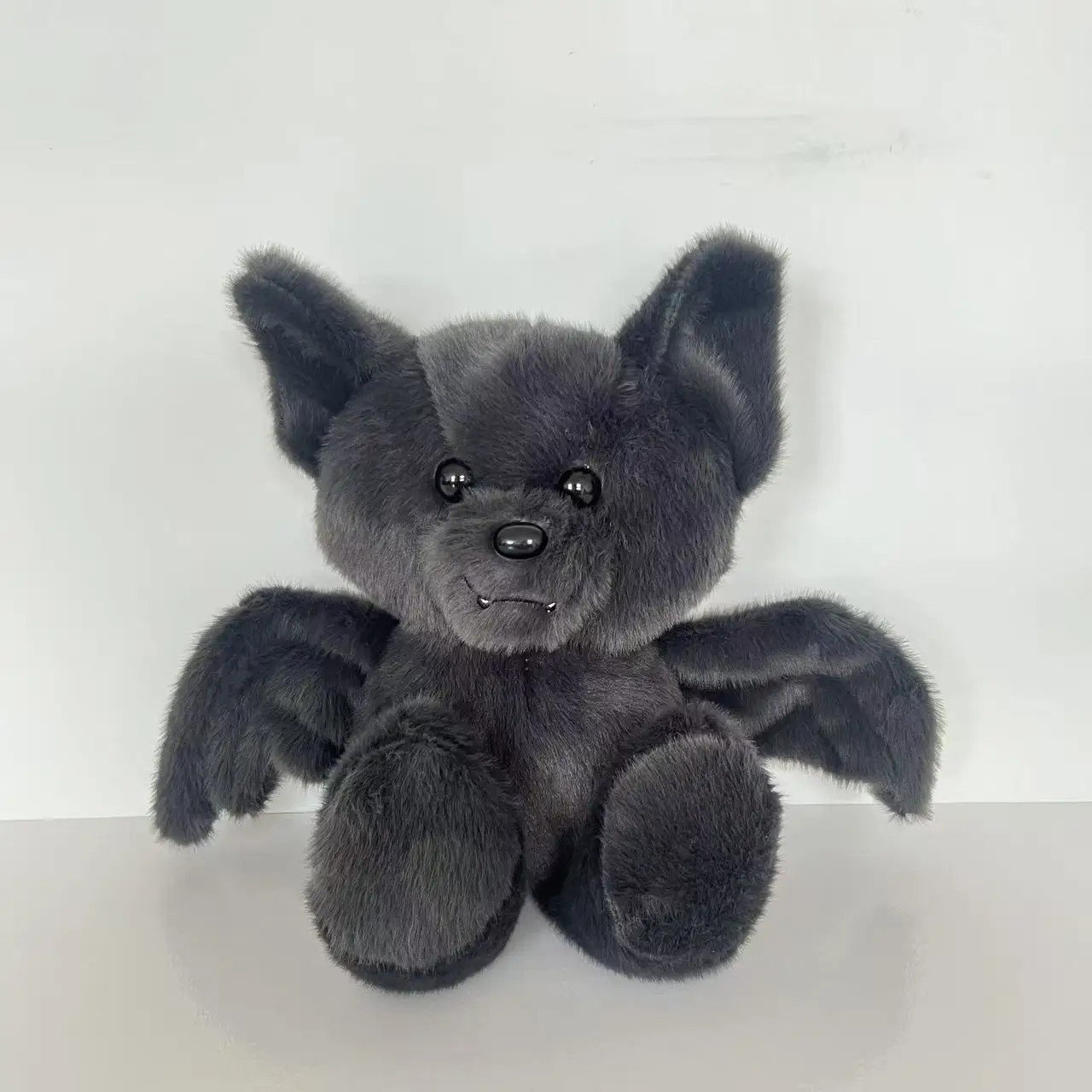 

Halloween Gothic Bat Bear Plushie Stuffed Animal Doll with Wings Dark Theme Decor Soft Toy Gift for Spooky Party