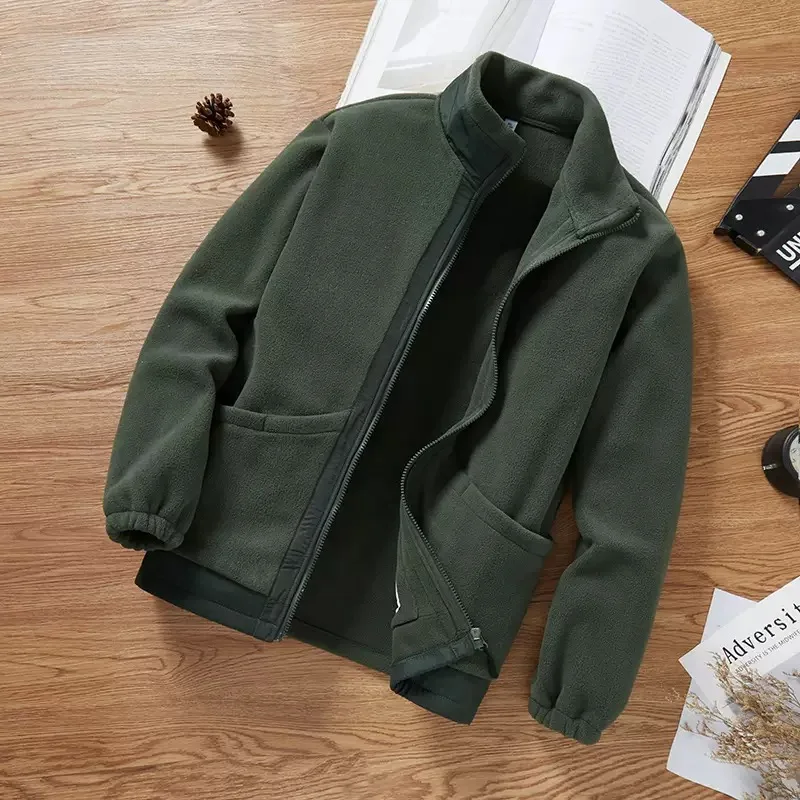 

New Autumn and Winter Fashion Solid Color Thickened Warm Lamb Fur Coat Men's Casual Loose Sports Large Size High-Grade Jacket