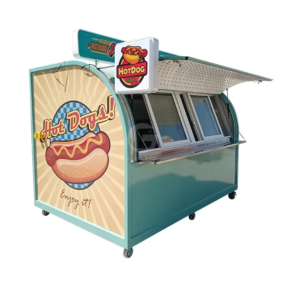 Usa Commercial Hotdog Cart Mobile Food Trolly for Catering Van Ice Cream Vending Coffee Bar Fryer Pizza Food Truck Trailer Cater