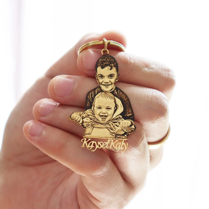 Personalized Baby Photo Keychain Engraved Family Picture Pendant Gifts Custom Dog Cat Keychain Memory Jewelry Picture Pendants