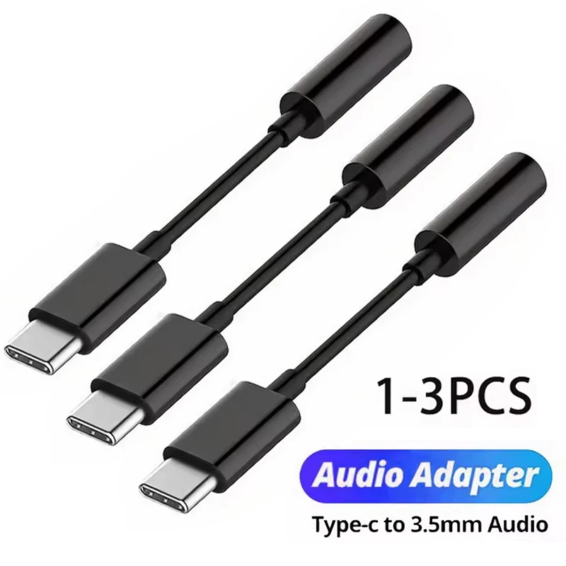 3PCS USB-C To Audio Adapter Aux Converter for Smartphone Tablet Laptop Headphone Jack Compatible Portable