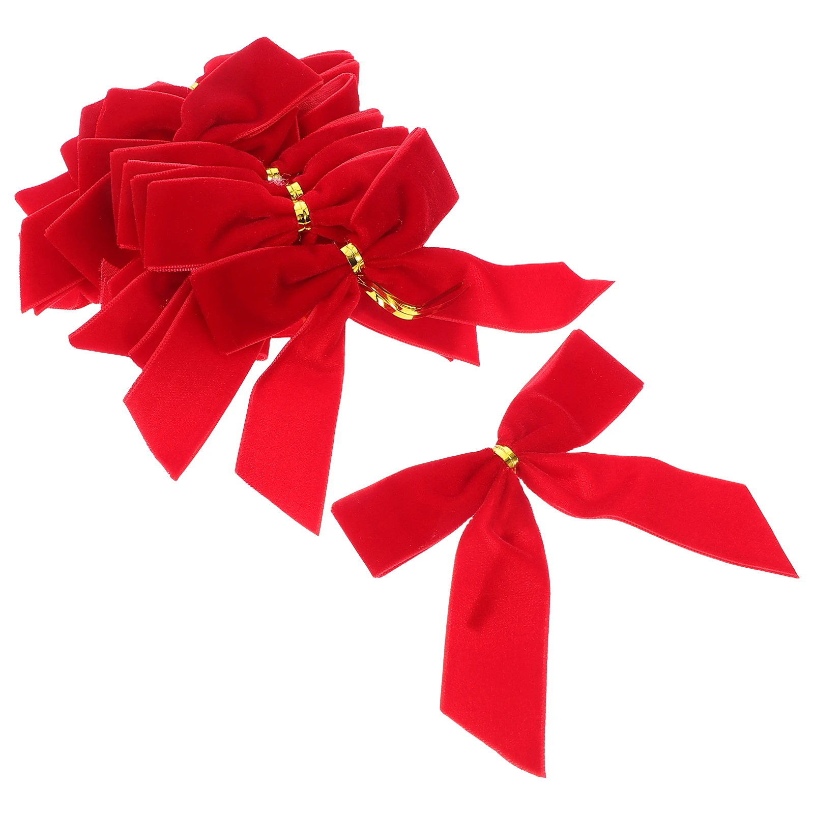 

24 Pcs Velvet Bow Bows for Garland Christmas Tree Hanging Craft Wrapping Decor Decorations Girls