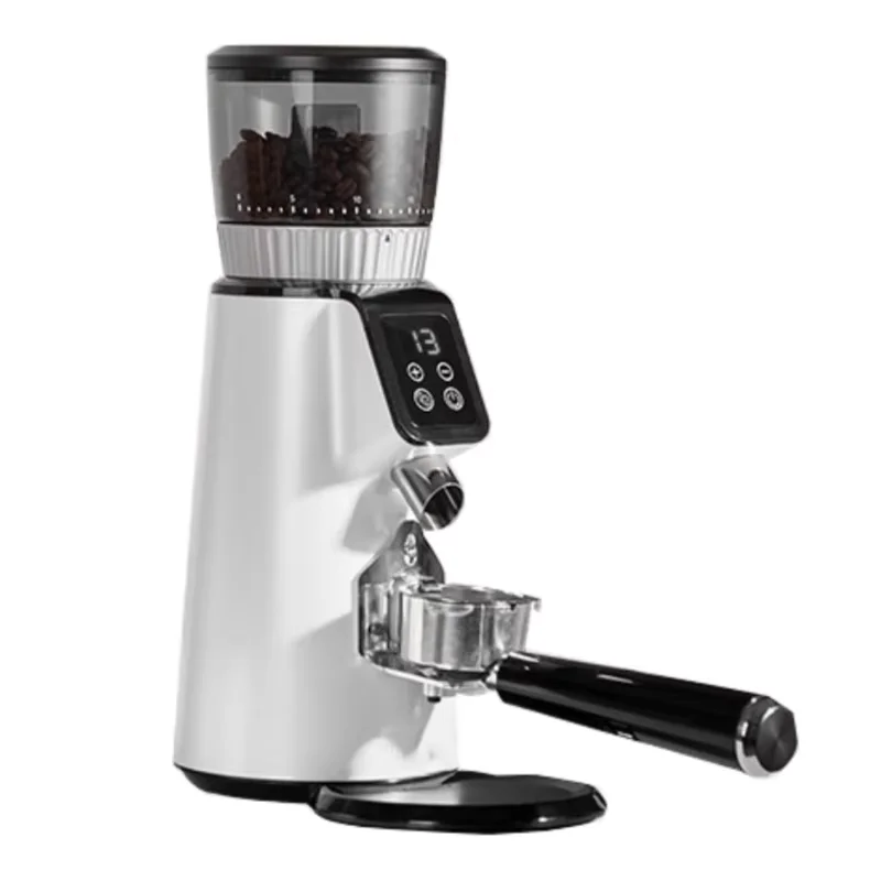 Large Electric Coffee Grinder 200g Capacity, Plug-in Conical Burr Mill with Precise Coarseness Control, Heavy Duty Home Barista