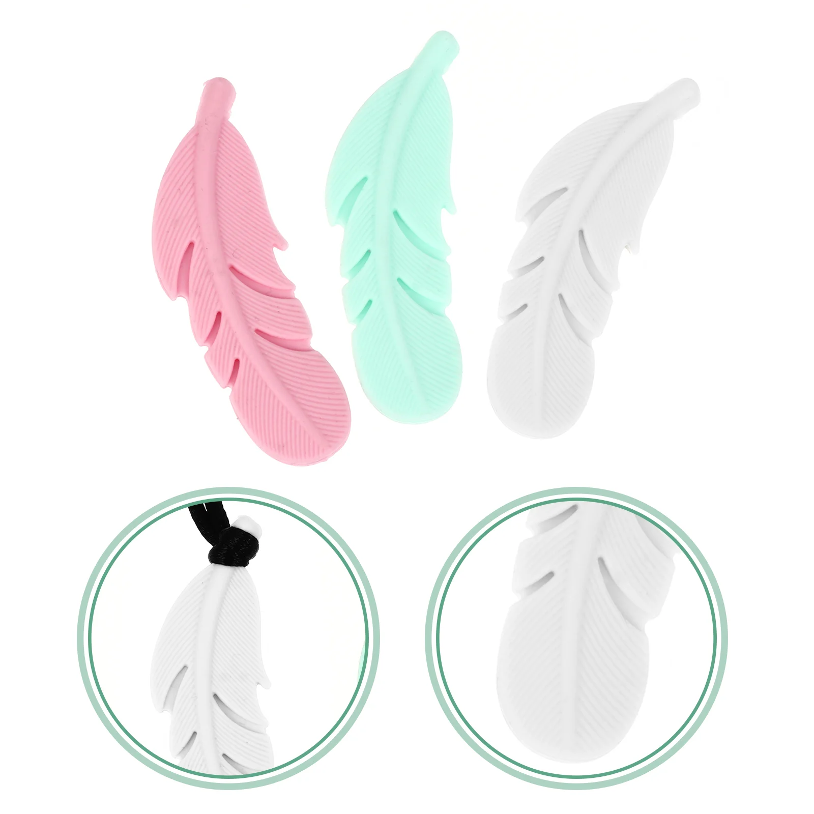 3 Pcs Silicone Necklace Baby Molar Toy Toddler Toys Teething Chew Teether Chain